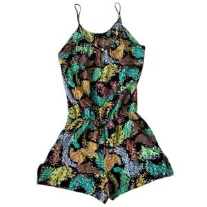 Revolve Karina Grimaldi Romper Size‎ S M Geometric Black Shorts Tank Top Beach